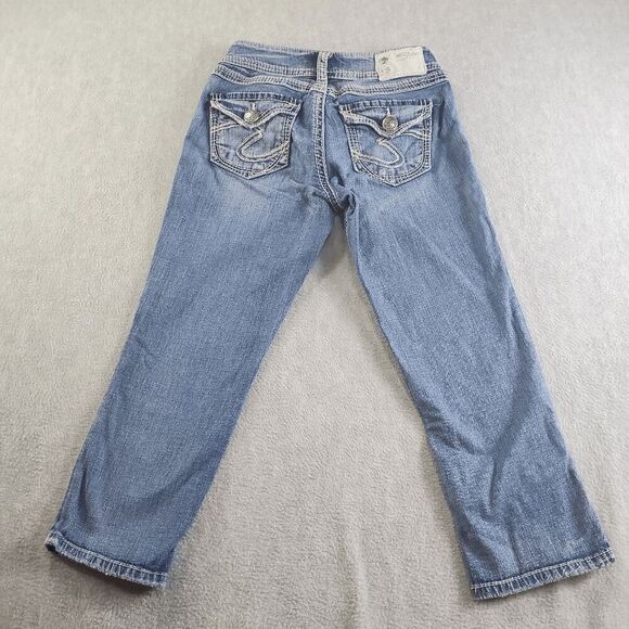 Silver Jeans Womens 25W Blue Suki Surplus Light Wash Denim Capris - Picture 11 of 12